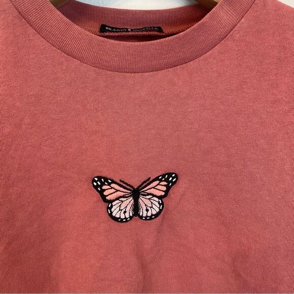 Brandy Melville cropped Butterfly T-shirt - Picture 2 of 8